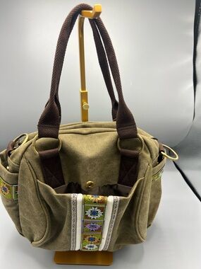 Goodhan Embroidery Canvas Crossbody Bag Cell phone Pouch for Women Boho no strap